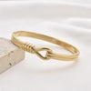 Simple Style Classic Style Commute Geometric Lines Titanium Steel Gold Plated Bangle In Bulk