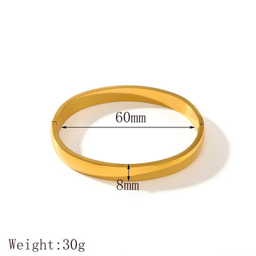 Simple Style Classic Style Commute Solid Color 304 Stainless Steel 18K Gold Plated Bangle In Bulk