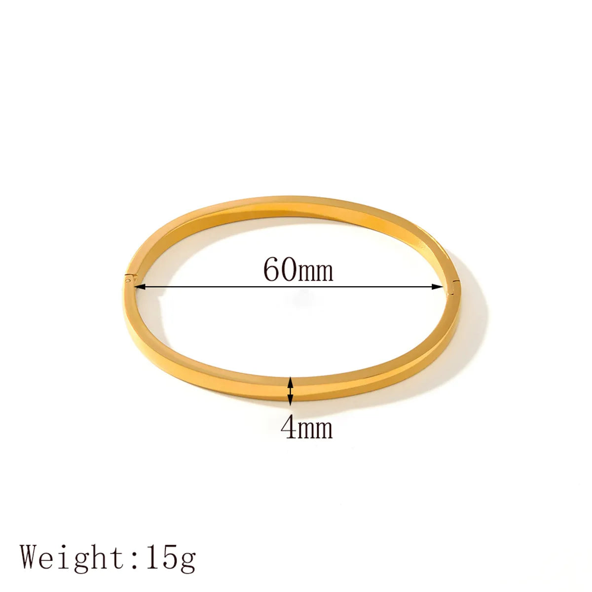 Simple Style Classic Style Commute Solid Color 304 Stainless Steel 18K Gold Plated Bangle In Bulk