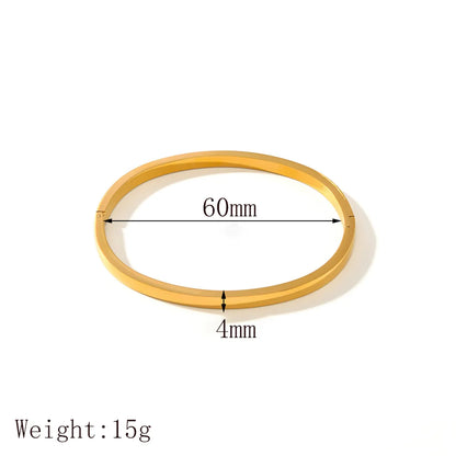 Simple Style Classic Style Commute Solid Color 304 Stainless Steel 18K Gold Plated Bangle In Bulk