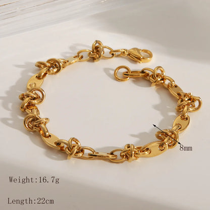 Simple Style Classic Style Commute Solid Color 304 Stainless Steel 18K Gold Plated Bracelets In Bulk