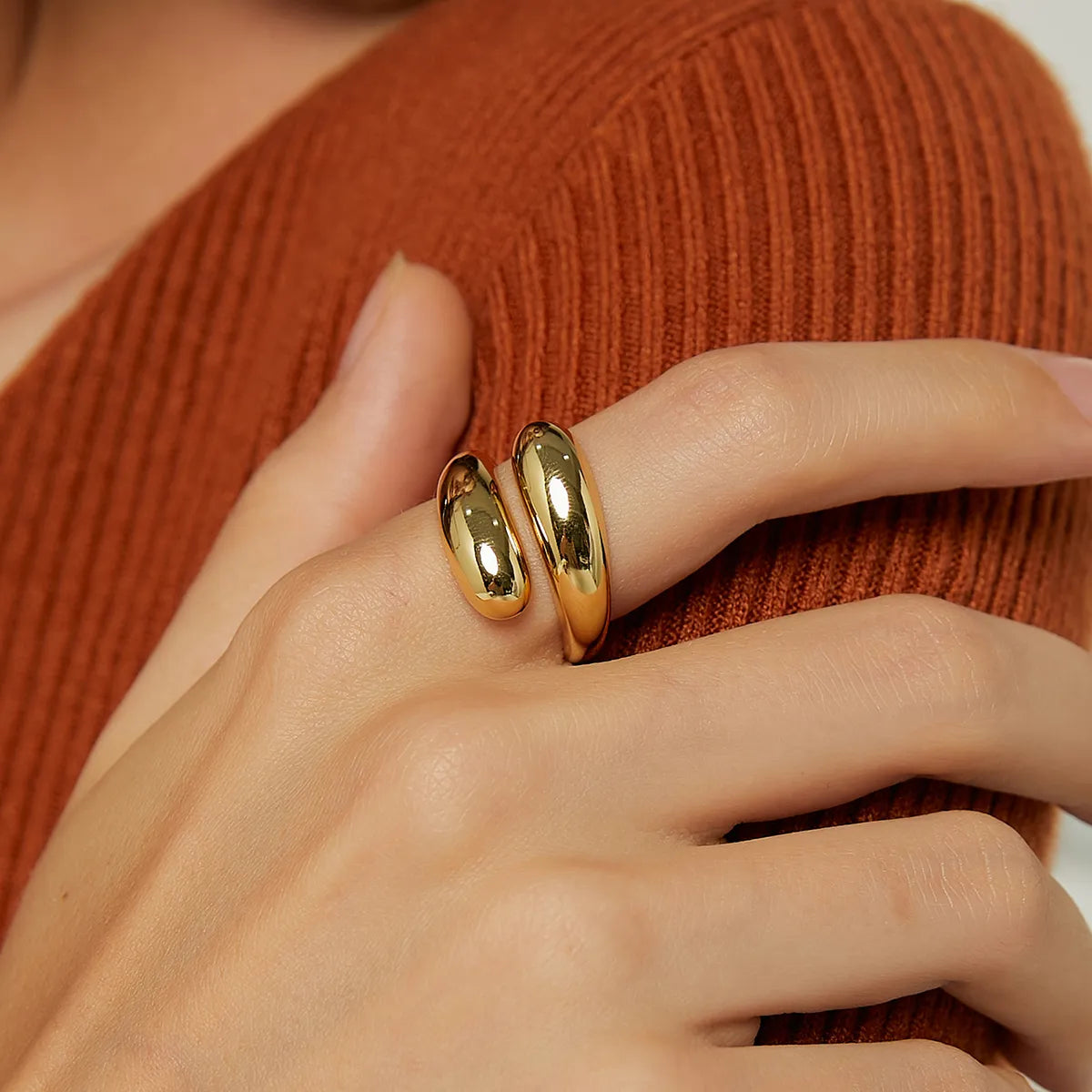 Simple Style Classic Style Commute Solid Color Copper 18k Gold Plated Rose Gold Plated White Gold Plated Open Rings In Bulk