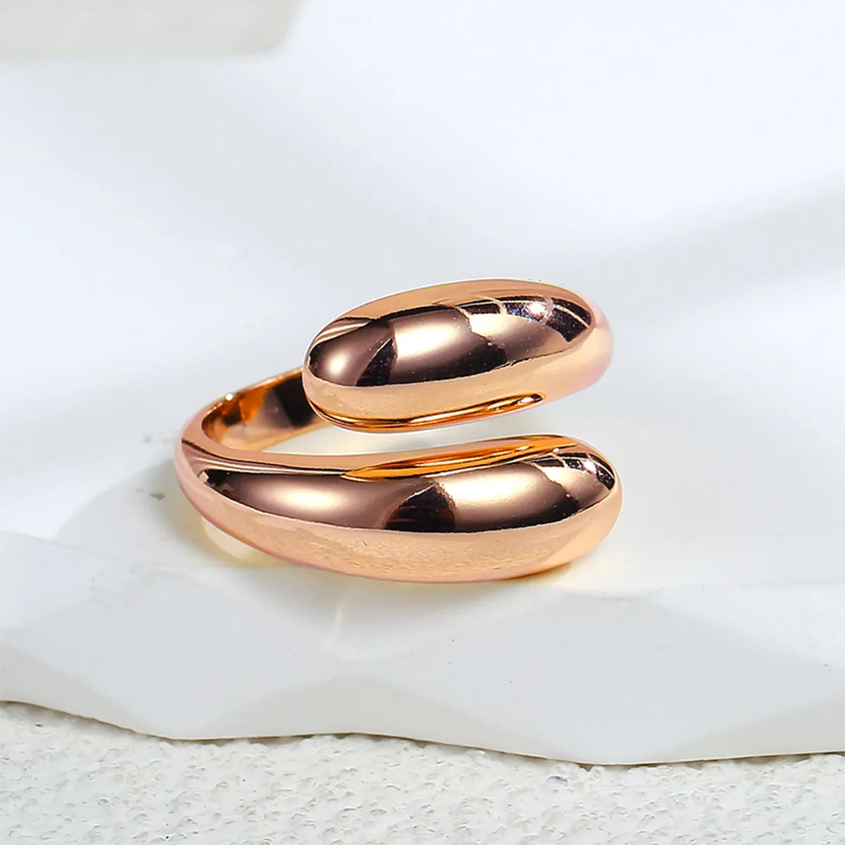 Simple Style Classic Style Commute Solid Color Copper 18k Gold Plated Rose Gold Plated White Gold Plated Open Rings In Bulk