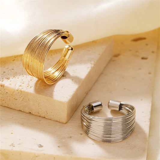 Simple Style Classic Style Commute Solid Color K Gold Plated Rhodium Plated Iron Wholesale Open Rings