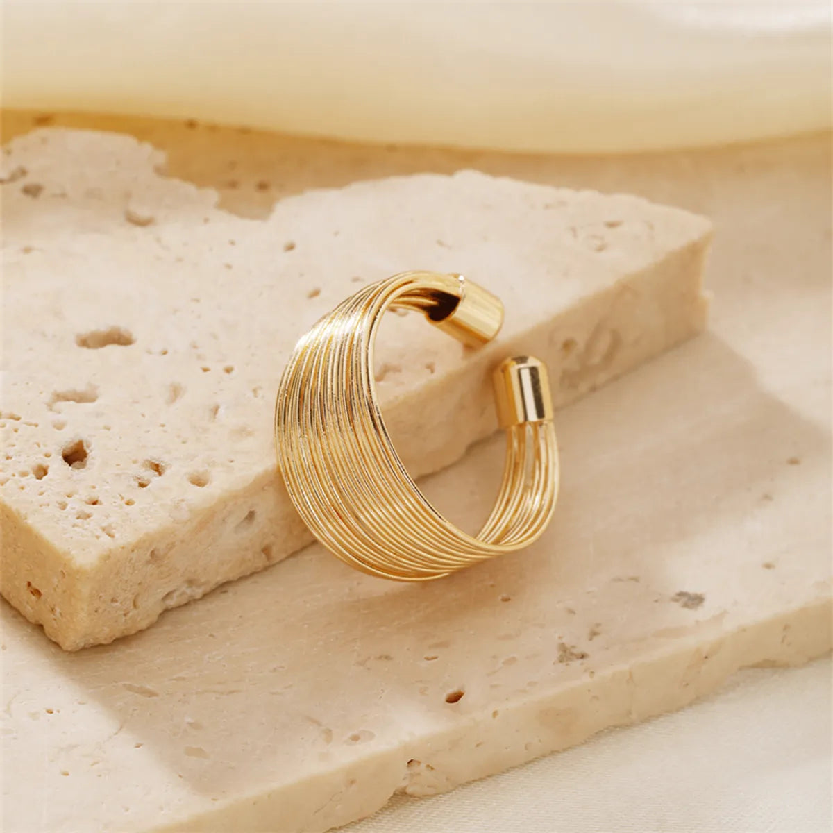 Simple Style Classic Style Commute Solid Color K Gold Plated Rhodium Plated Iron Wholesale Open Rings