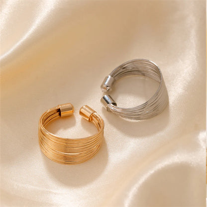 Simple Style Classic Style Commute Solid Color K Gold Plated Rhodium Plated Iron Wholesale Open Rings