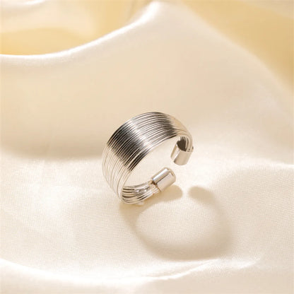 Simple Style Classic Style Commute Solid Color K Gold Plated Rhodium Plated Iron Wholesale Open Rings