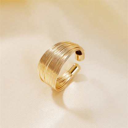 Simple Style Classic Style Commute Solid Color K Gold Plated Rhodium Plated Iron Wholesale Open Rings