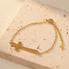 Simple Style Classic Style Cross 304 Stainless Steel 18K Gold Plated Bracelets In Bulk