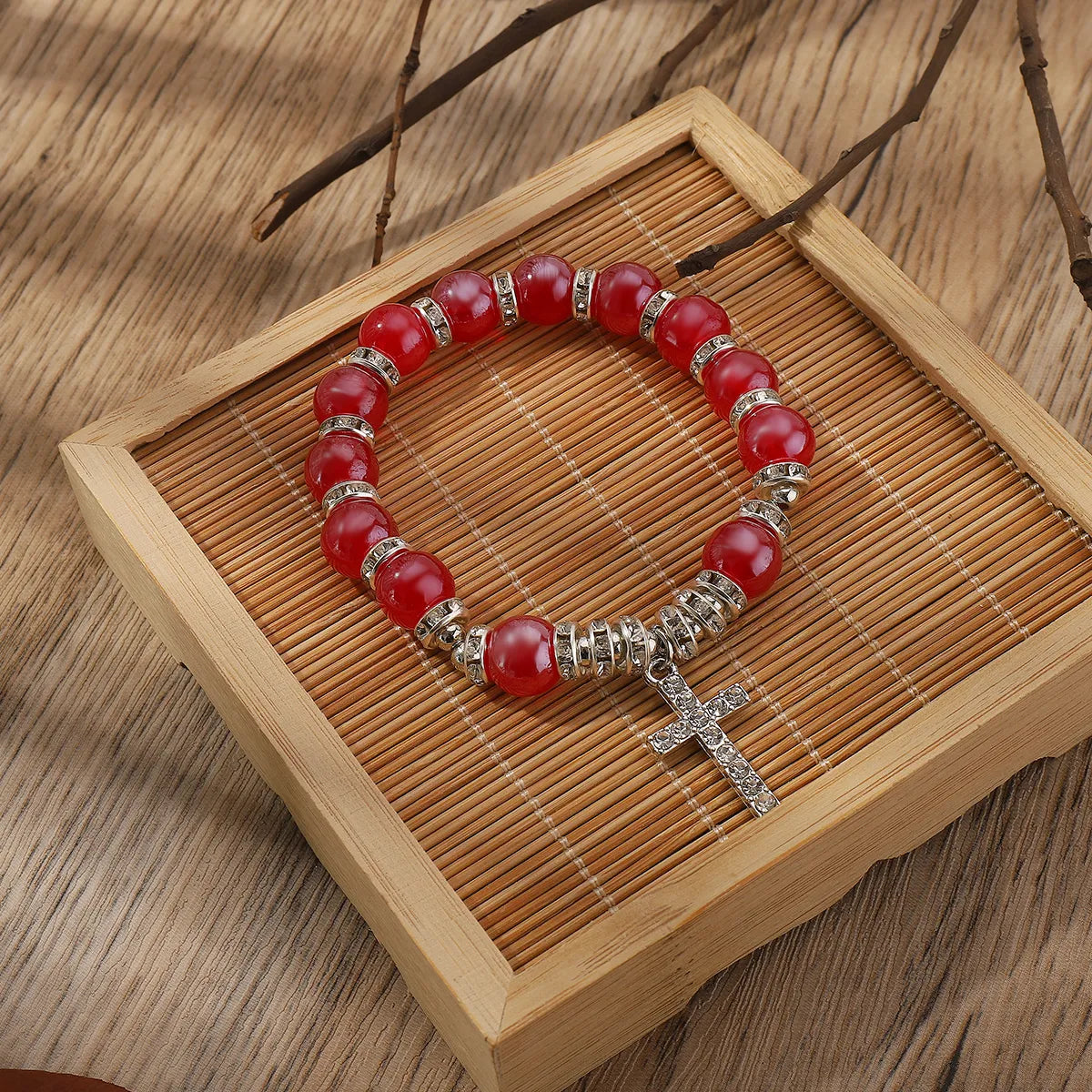 Simple Style Classic Style Cross Alloy Glass Inlay Zircon Women's Bracelets