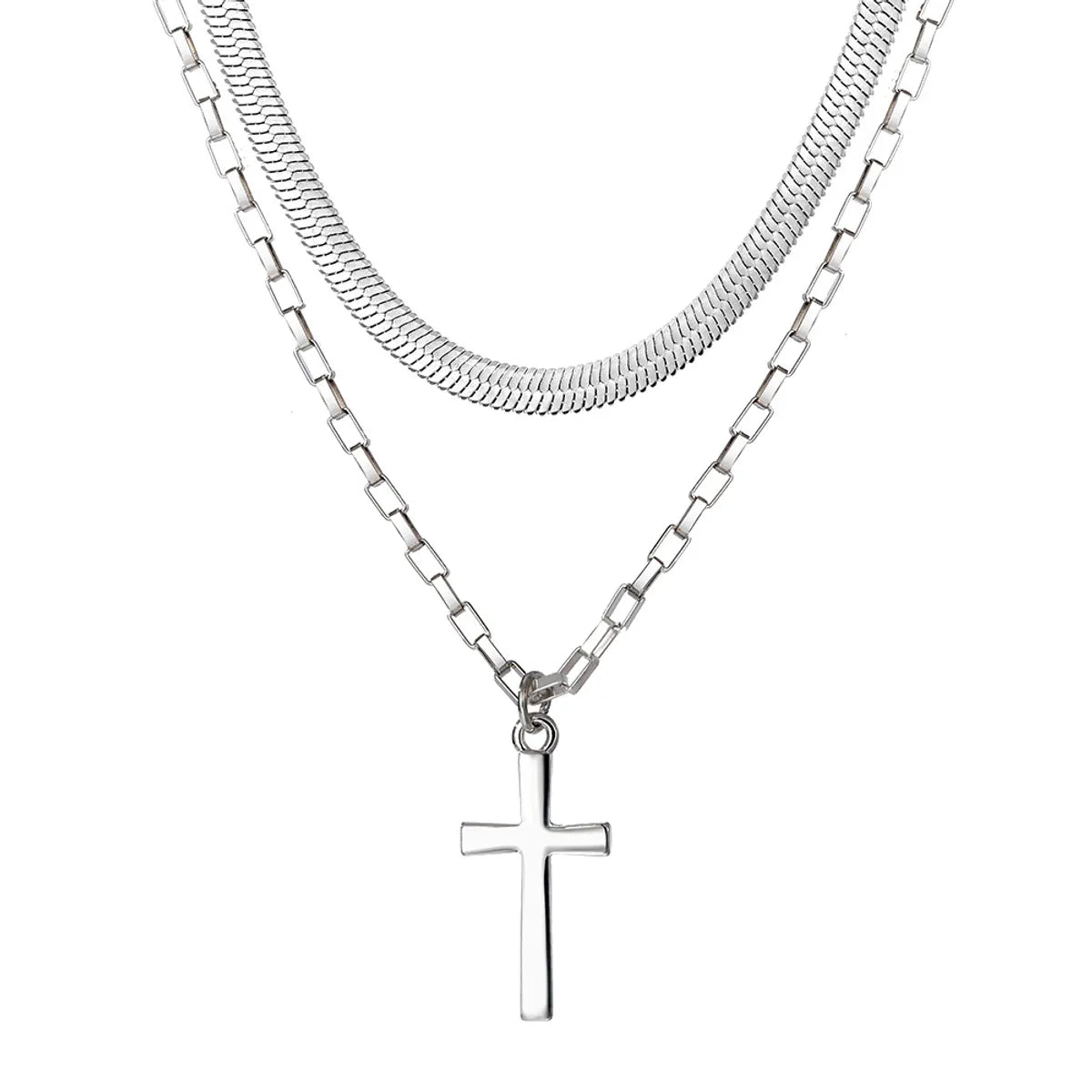 Simple Style Classic Style Cross Alloy Wholesale Layered Necklaces