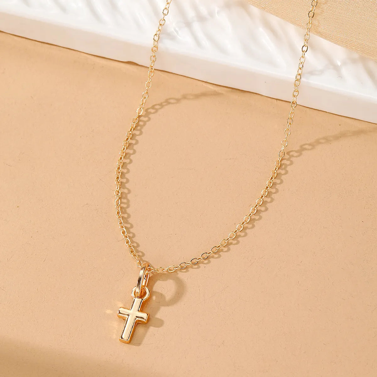 Simple Style Classic Style Cross Alloy Wholesale Layered Necklaces