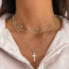 Simple Style Classic Style Cross Alloy Wholesale Layered Necklaces