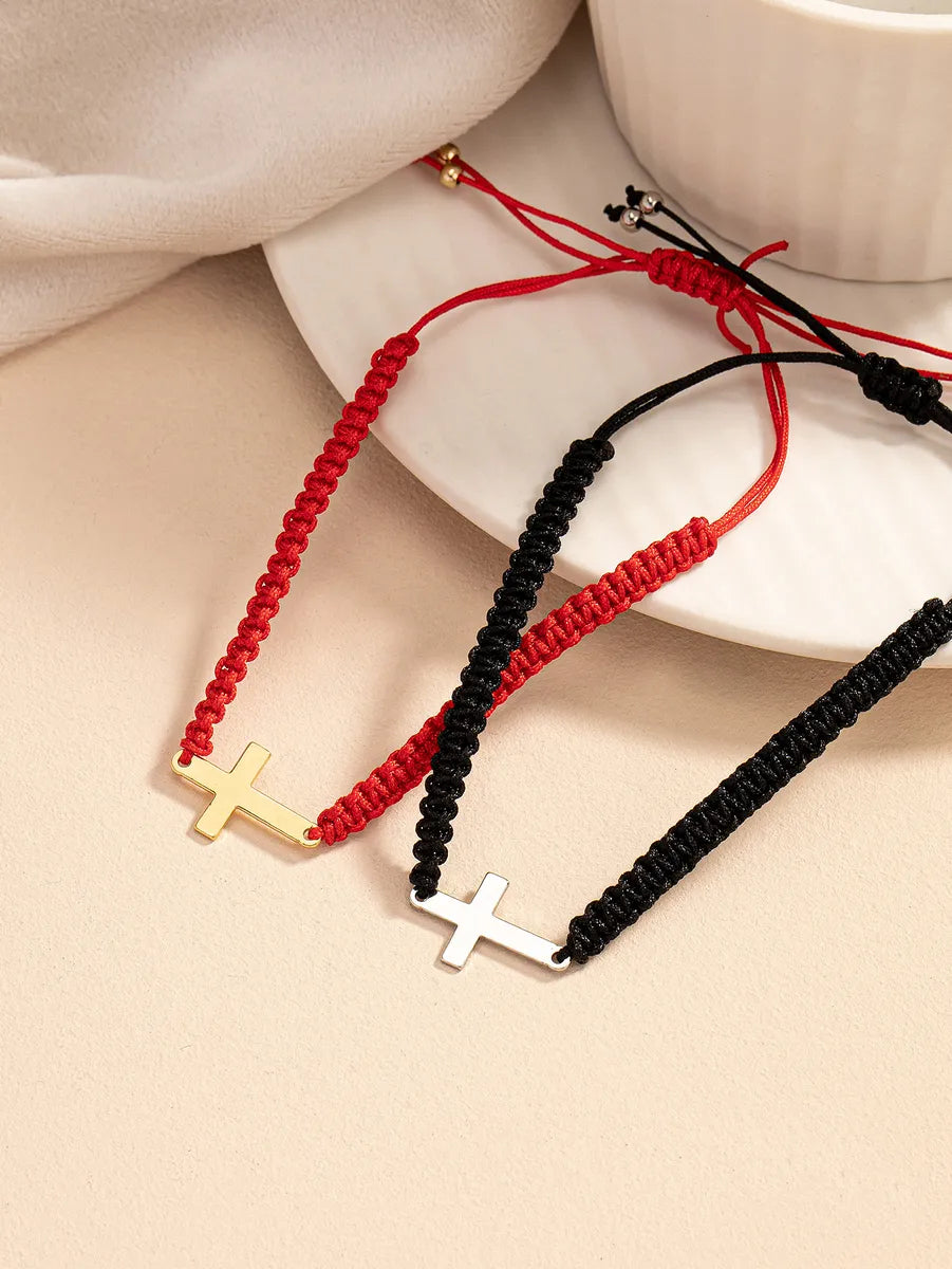 Simple Style Classic Style Cross Iron Unisex Bracelets