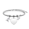 Simple Style Classic Style Customization Laser Engraving Heart Shape 201 Stainless Steel Snake Chain Bracelets In Bulk