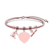 Simple Style Classic Style Customization Laser Engraving Heart Shape 201 Stainless Steel Snake Chain Bracelets In Bulk