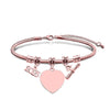 Simple Style Classic Style Customization Laser Engraving Heart Shape 201 Stainless Steel Snake Chain Bracelets In Bulk
