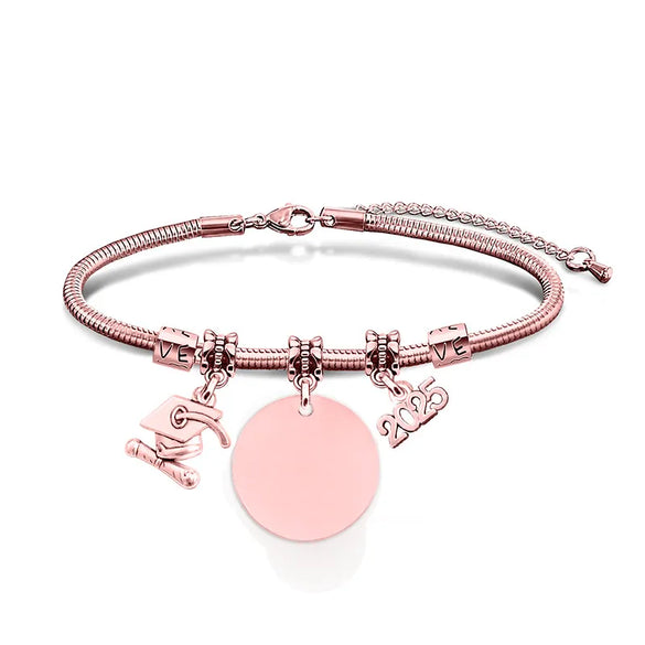 Simple Style Classic Style Customization Laser Engraving Heart Shape 201 Stainless Steel Snake Chain Bracelets In Bulk