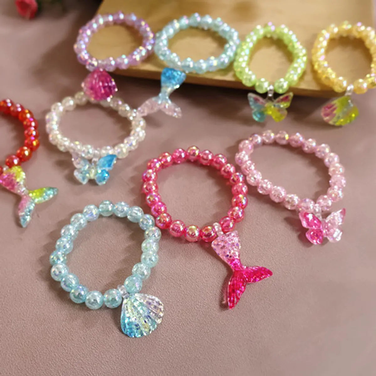 Simple Style Classic Style Fish Tail Plastic Resin Beaded Girl'S Bracelets