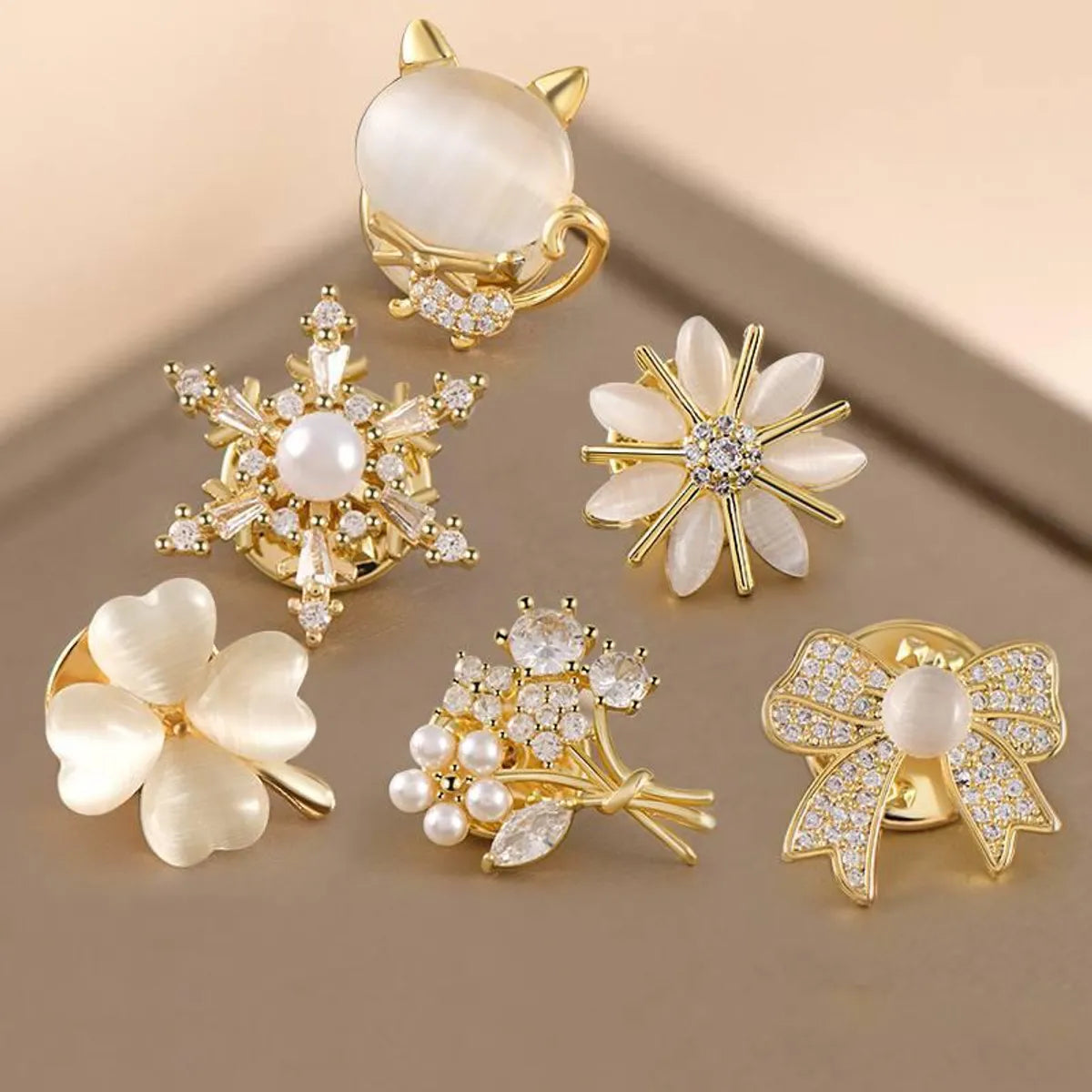 Simple Style Classic Style Flower Alloy Inlay Zircon Women'S Brooches