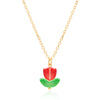 Simple Style Classic Style Flower Alloy Resin Plating Gold Plated Women'S Pendant Necklace