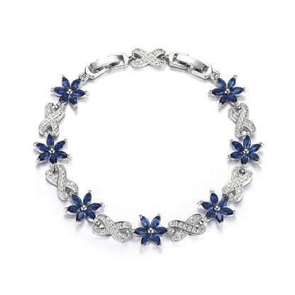 Simple Style Classic Style Flower Brass Inlay Zircon Bracelets