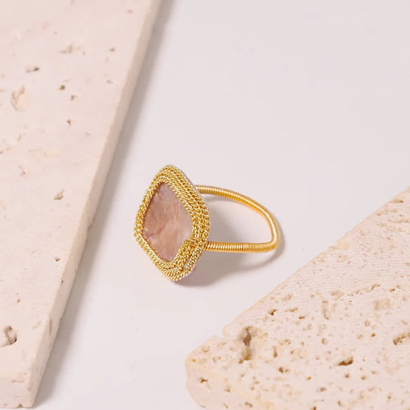 Simple Style Classic Style Flower Freshwater Pearl Copper Plating Inlay Pearl 18k Gold Plated Rings