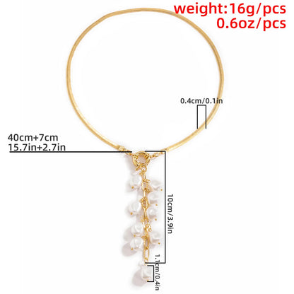 Simple Style Classic Style Flower Imitation Pearl Alloy Wholesale Pendant Necklace