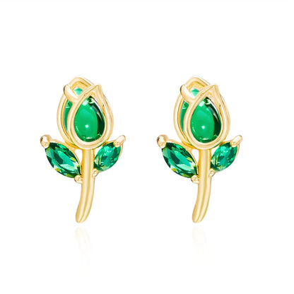 Simple Style Classic Style Flower Alloy Copper Inlay Zircon Women'S Rings Earrings Necklace