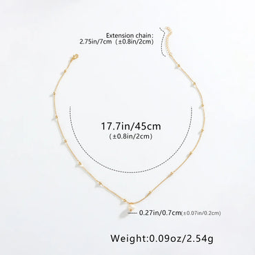 Simple Style Classic Style Geometric 18K Gold Plated Artificial Pearl Copper Wholesale Pendant Necklace