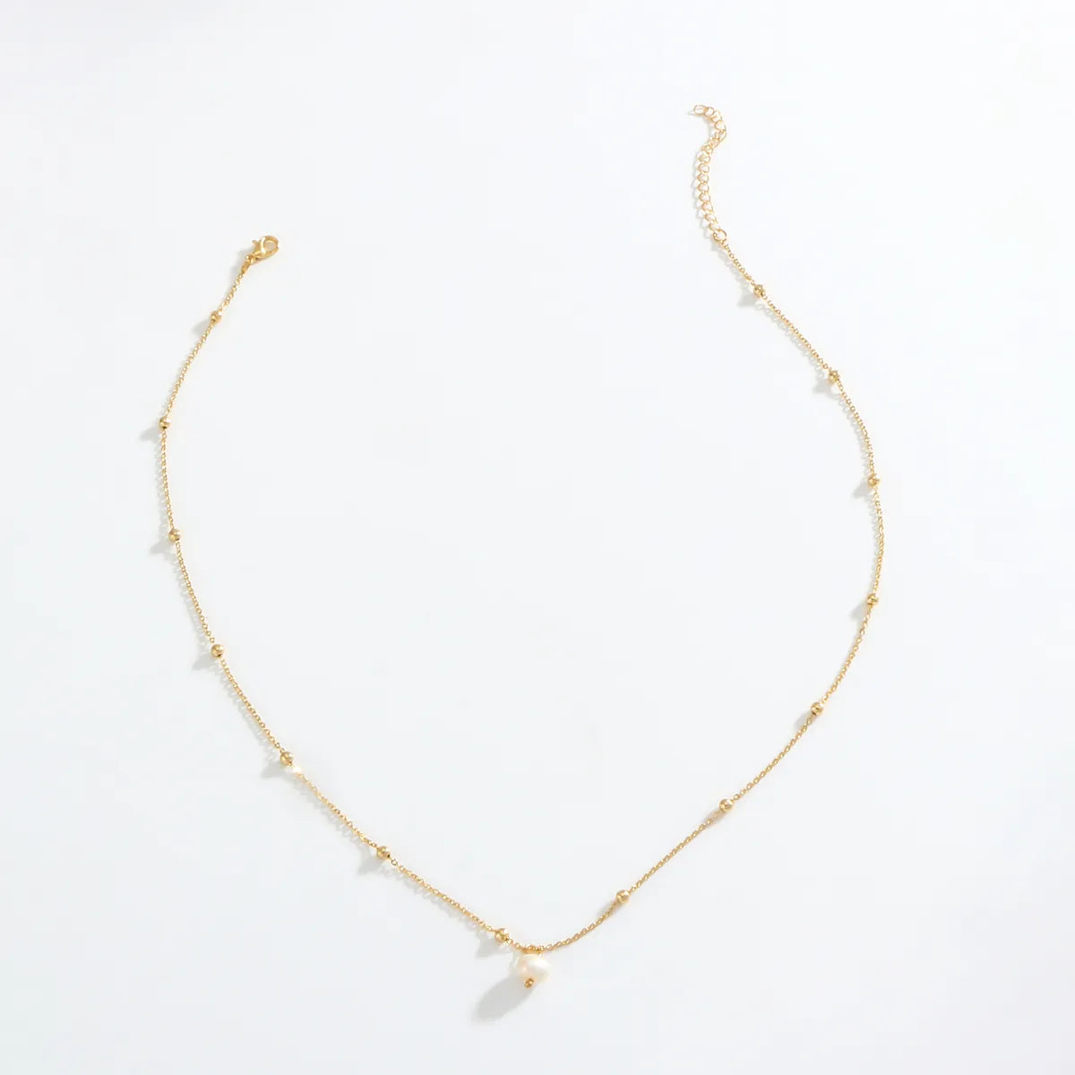 Simple Style Classic Style Geometric 18K Gold Plated Artificial Pearl Copper Wholesale Pendant Necklace