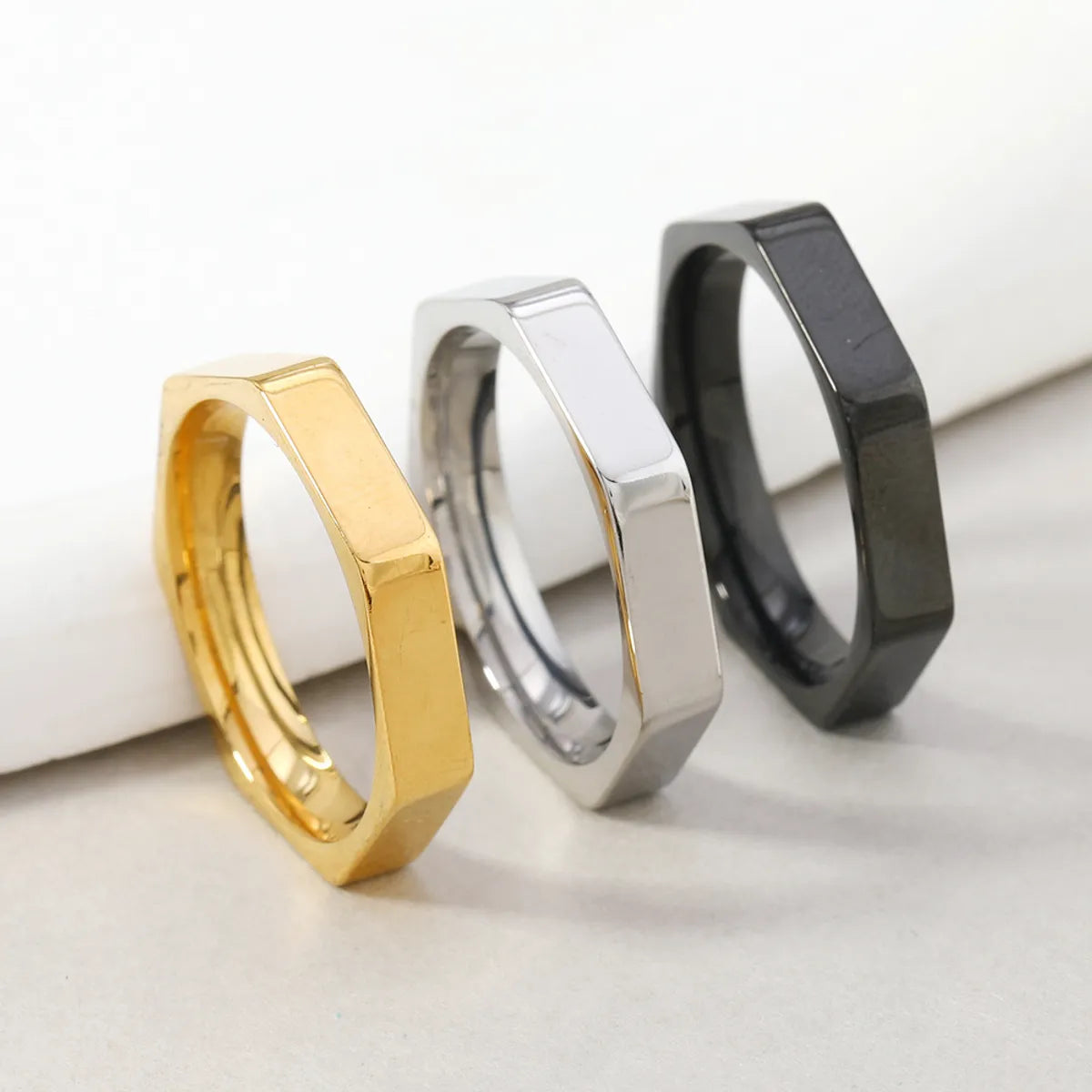 Simple Style Classic Style Geometric 201 Stainless Steel Plating Men'S Rings