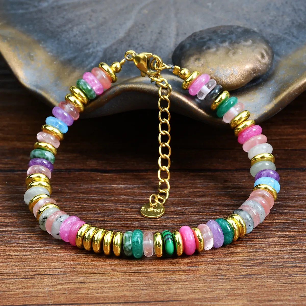 Simple Style Classic Style Geometric 316L Stainless Steel  Semi-Precious Stone Wholesale Bracelets