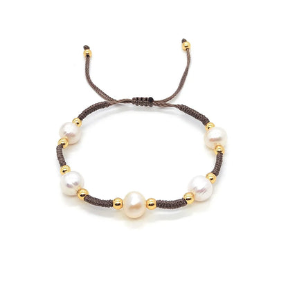 Simple Style Classic Style Geometric Artificial Pearl Mixed Materials Rope Women'S Bracelets