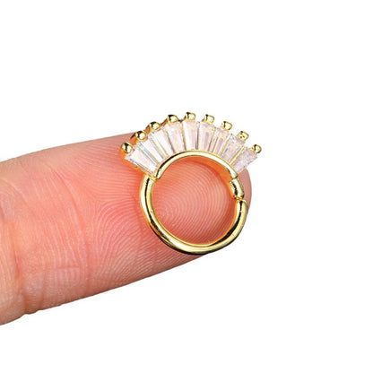 Simple Style Classic Style Geometric Copper Inlay Rhinestones Nose Ring