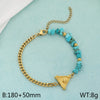 Simple Style Classic Style Geometric Flower Dragonfly 304 Stainless Steel Artificial Crystal Seed Bead Beaded Inlay Turquoise 18K Gold Plated Women'S Bracelets Earrings Necklace