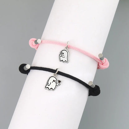 Simple Style Classic Style Geometric Ghost Heart Shape 304 Stainless Steel Rope Wholesale Drawstring Bracelets