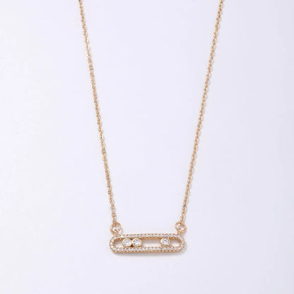 Simple Style Classic Style Geometric Solid Color Stainless Steel Copper Plating Inlay Zircon Pendant Necklace