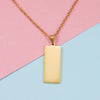 Wholesale Jewelry Simple Style Classic Style Geometric Customization Laser Engraving Stainless Steel 18K Gold Plated Pendant Necklace