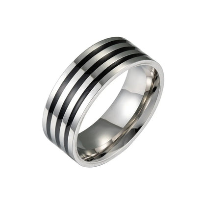 Simple Style Classic Style Geometric Titanium Steel Men'S Rings