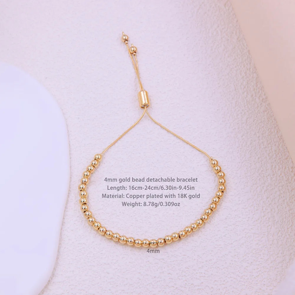 Simple Style Classic Style Heart Shape 18K Gold Plated Zircon Nylon Copper Wholesale Drawstring Bracelets