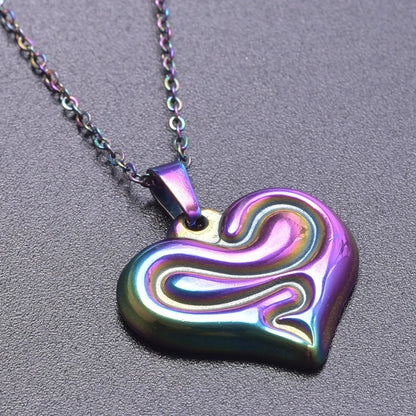 Simple Style Classic Style Heart Shape 304 Stainless Steel Plating Women'S Pendant Necklace