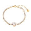 Simple Style Classic Style Heart Shape 304 Stainless Steel Rhinestones Bracelets In Bulk