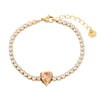 Simple Style Classic Style Heart Shape 304 Stainless Steel Rhinestones Bracelets In Bulk