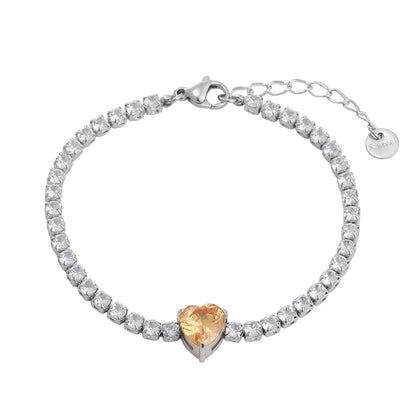 Simple Style Classic Style Heart Shape 304 Stainless Steel Rhinestones Bracelets In Bulk