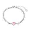 Simple Style Classic Style Heart Shape 304 Stainless Steel Rhinestones Bracelets In Bulk