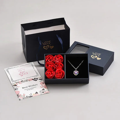 Simple Style Classic Style Heart Shape Alloy Inlay Rhinestones Women'S Pendant Necklace