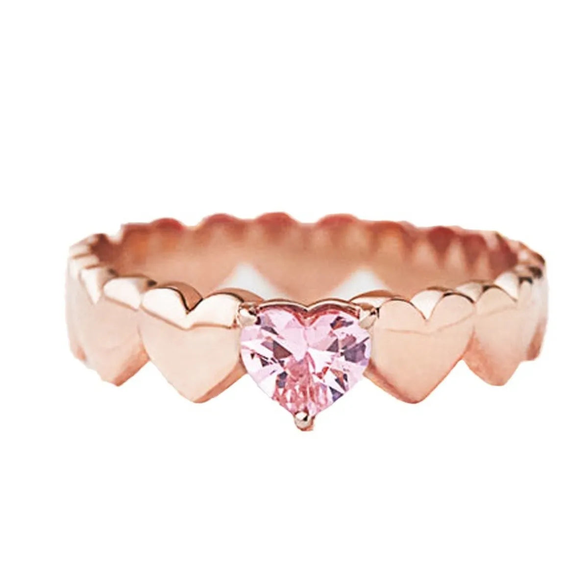 Simple Style Classic Style Heart Shape Alloy Inlay Zircon Women'S Rings