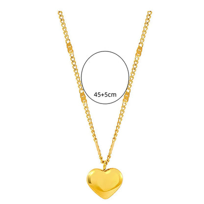 Simple Style Classic Style Heart Shape Alloy Polishing Women's Pendant Necklace