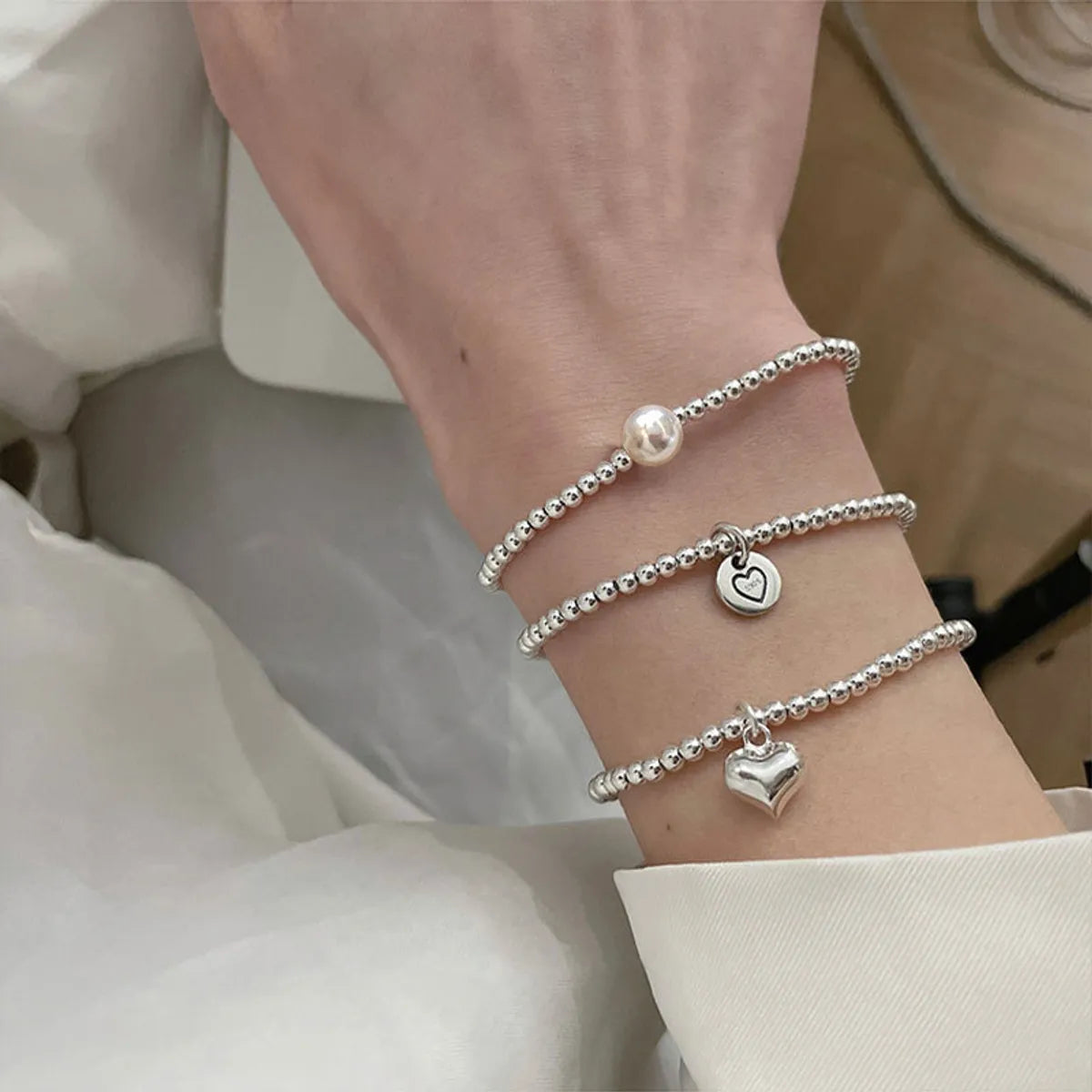 Simple Style Classic Style Heart Shape Alloy Wholesale Bracelets